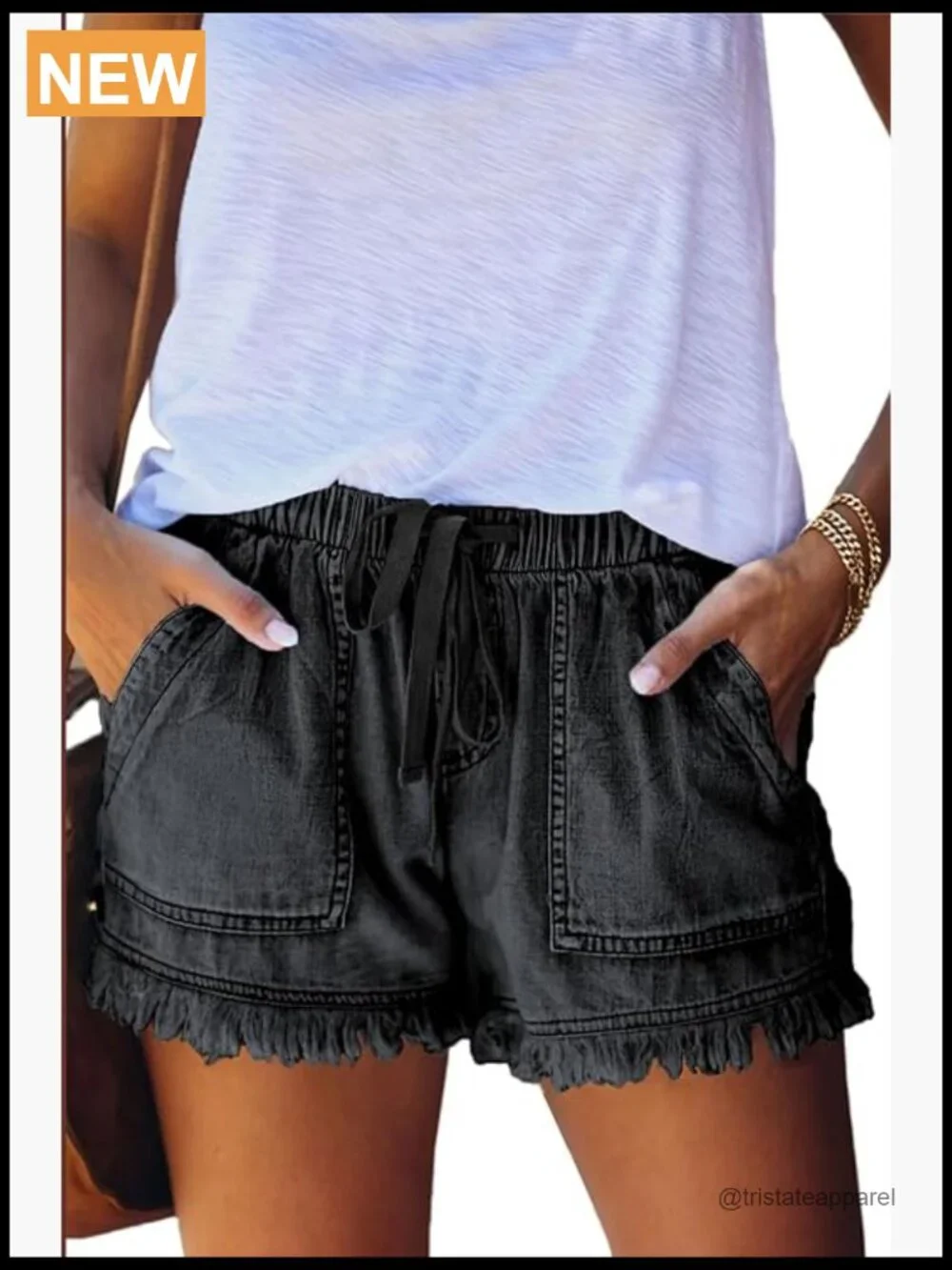 Lightweight Baggy Denim Hot Pants High Rise Drawstring Comfy Summer Shorts